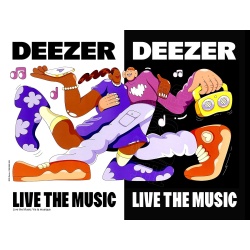 Affiche originale DEEZER "Live the Music" (couple qui danse)