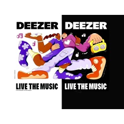 Affiche originale DEEZER "Live the Music" (couple qui danse)