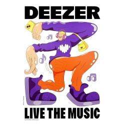 Affiche originale DEEZER "Live the Music" (danseur avec sac à main) 