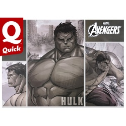 Affiche originale Quick x Marvel Avengers, l’Incroyable Burger, inspiré de Hulk