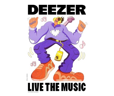 Affiche originale DEEZER "Live the Music" (danseur avec guitare)