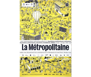 Affiche originale de l'exposition La Métropolitaine, l’art contemporain de la Métropole du Grand Paris