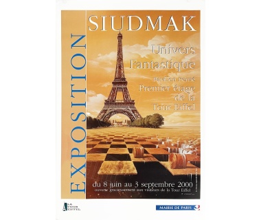 Affiche originale de l'exposition (an 2000) consacré à Wojciech Siudmak, Tour Eiffel