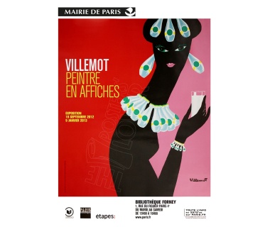 Affiche originale de l'exposition "Villemot peintre en affiches" à la Bibliothèque Forney