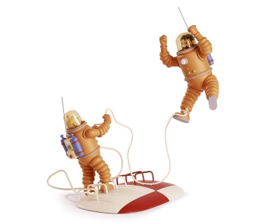 Tintin & Haddock cosmonautes sur la fusée