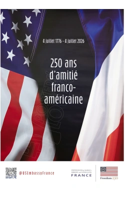 250 ans d'amitié franco-américaine, affiche originale de l'événement