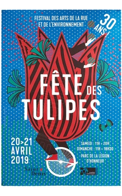 Affiche originale des 30 ans de la Fête des Tulipes, ville de Saint-Denis