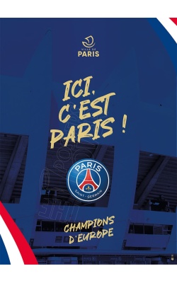 Projet d'affiche originale "ICI C'EST PARIS", célébration du PSG 2025, "Visuel Parc des Princes"