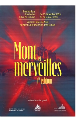 Affiche originale de la 1re édition des illuminations du Mont Saint-Michel, spectacle "Arbre et Lumière"