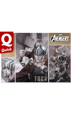 Affiche originale Quick x Marvel Avengers, le Puissant Burger, inspiré de Thor