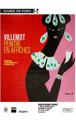 Affiche originale de l'exposition "Villemot peintre en affiches" à la Bibliothèque Forney